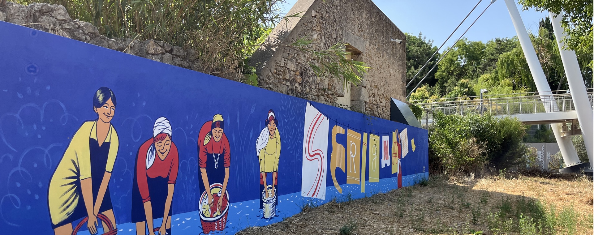 Fresque les lavandières à Sérignan Street-Art 2025