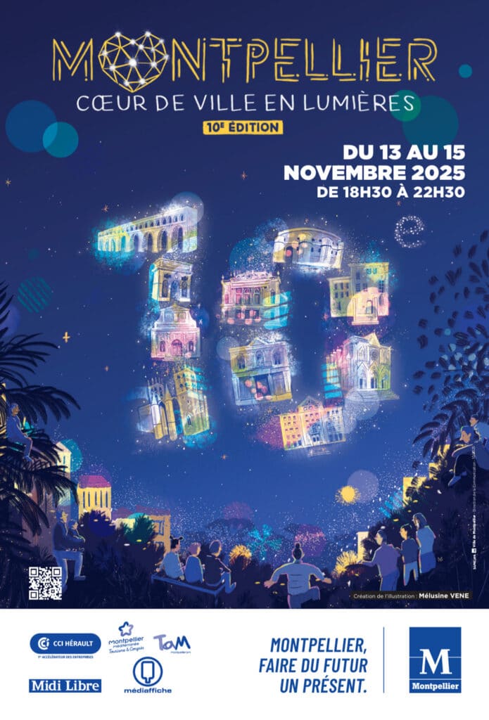 Affiche de la 10ème édition de Cœur de Ville de Montpellier, 2025