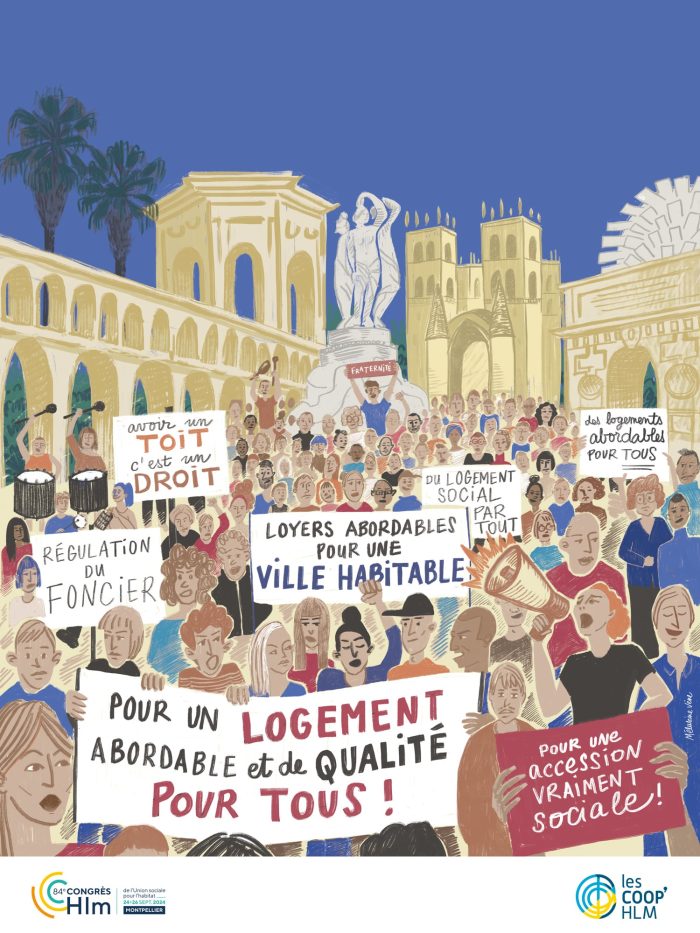 Affiche Coop'HLM 2024 à Montpellier © Mélusine Vene